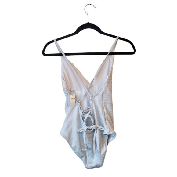 Aerie Light Blue Lace Trimmed One Piece Swimsuit Size S NWT - Picture 2 of 5